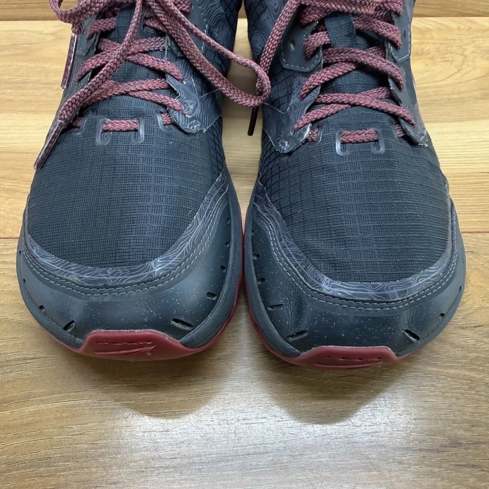 ALTRA Lone Peak 6 Mens Size 8 Black Burgundy Trail Running Shoes
